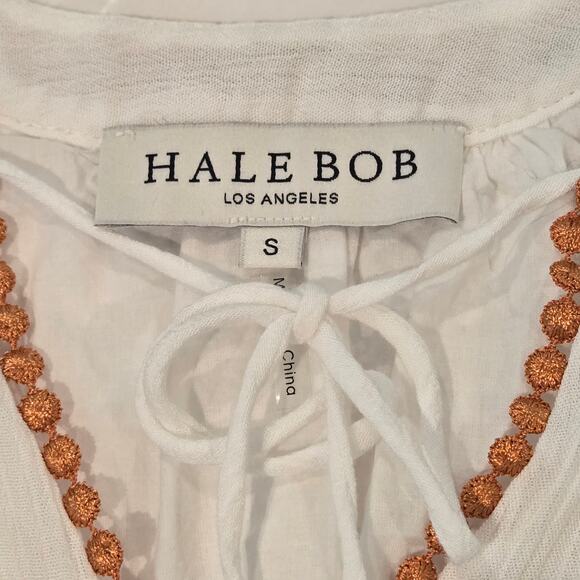 Hale Bob Ravin Embroidered Balloon Sleeve Aztez Tribal Print Mini Dress, Sz S - Picture 13 of 13